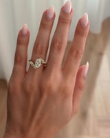 Oval Swirl Swirl Cluster Engagement Ring – 2 CT Lab Grown Diamond
