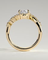 Oval Swirl Swirl Cluster Engagement Ring – 2 CT Lab Grown Diamond