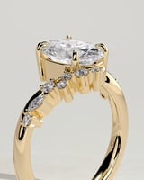 Oval Swirl Swirl Cluster Engagement Ring – 2 CT Lab Grown Diamond