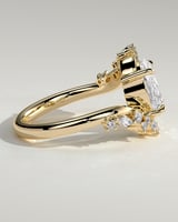Oval Swirl Swirl Cluster Engagement Ring – 2 CT Lab Grown Diamond