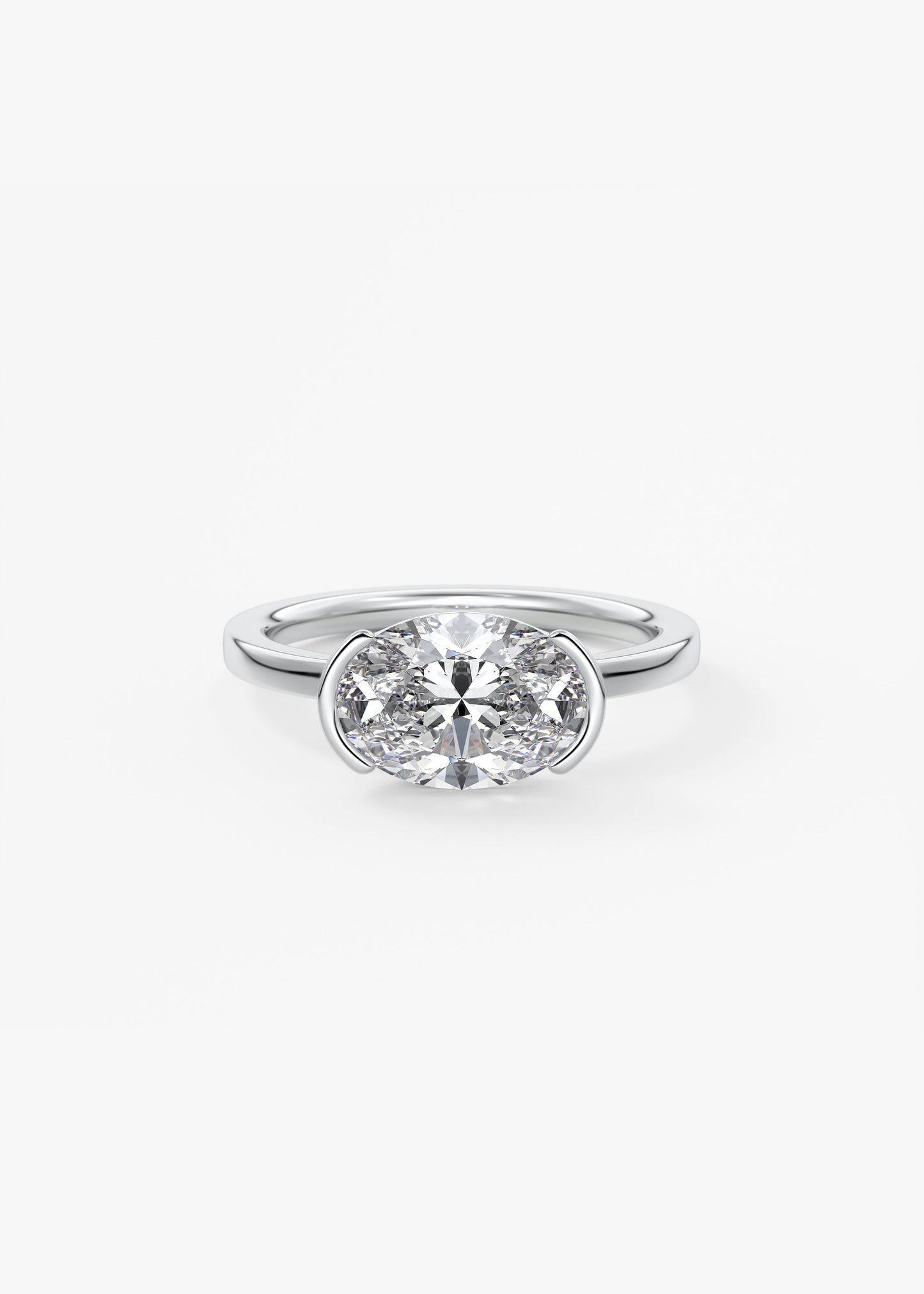 Oval Solitaire With Raised Basket Gallery Lab Grown Diamond Engagement Ring