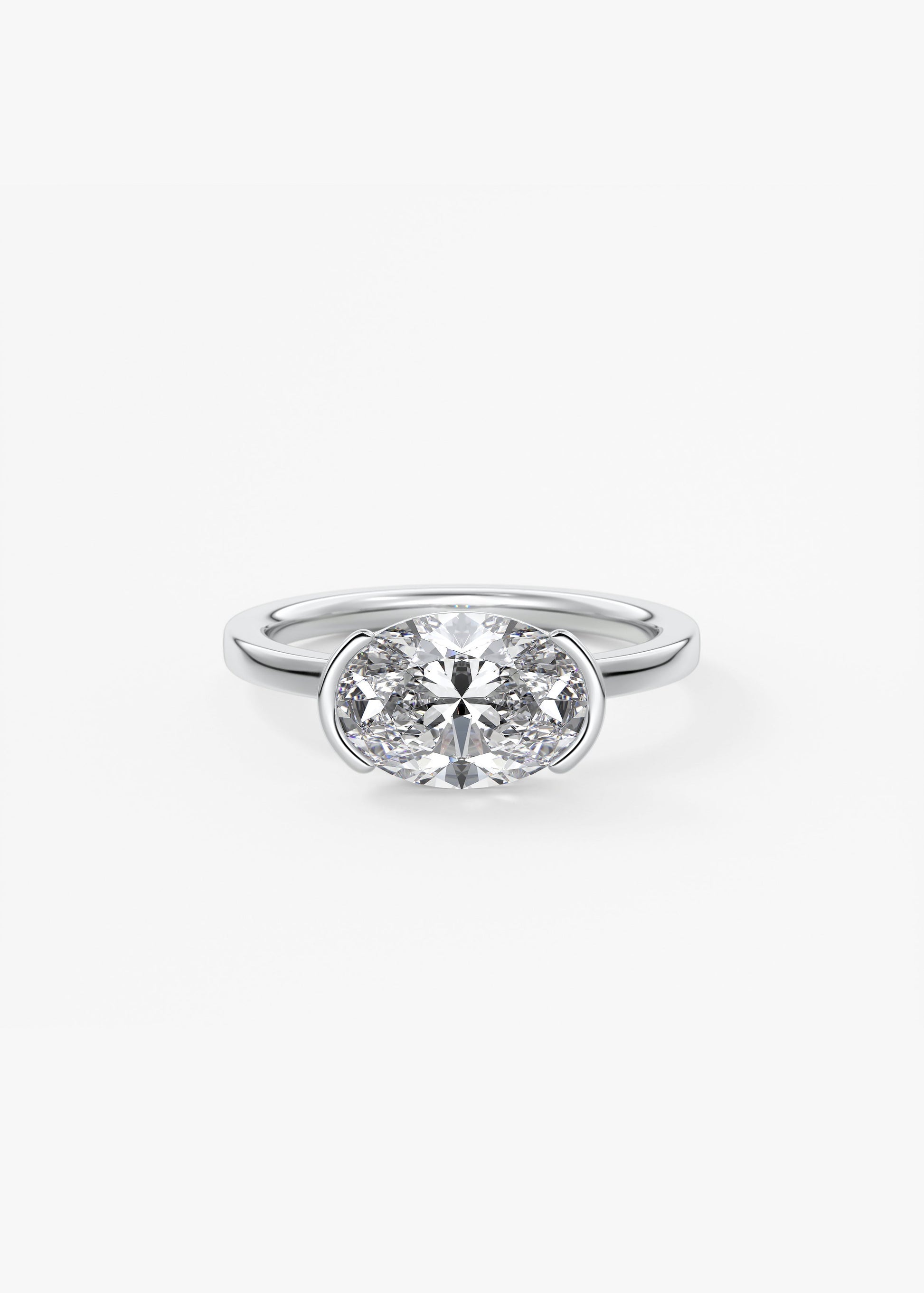 Oval Solitaire With Raised Basket Gallery Lab Grown Diamond Engagement Ring