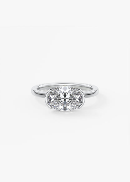 Oval Solitaire With Raised Basket Gallery Lab Grown Diamond Engagement Ring