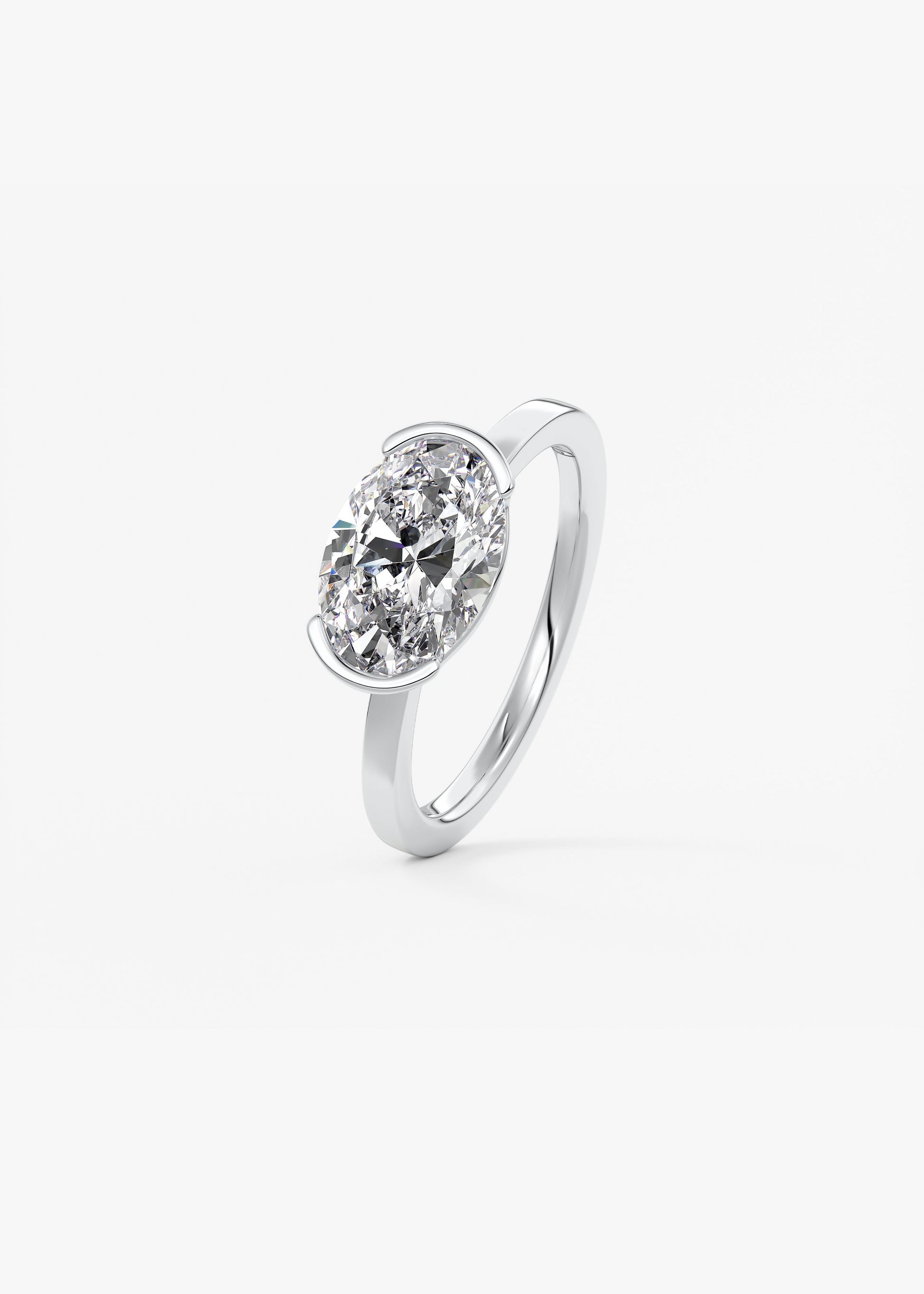 Oval Solitaire With Raised Basket Gallery Lab Grown Diamond Engagement Ring