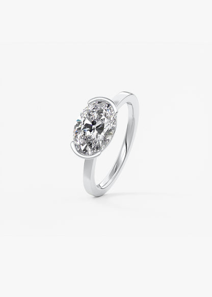 Oval Solitaire With Raised Basket Gallery Lab Grown Diamond Engagement Ring