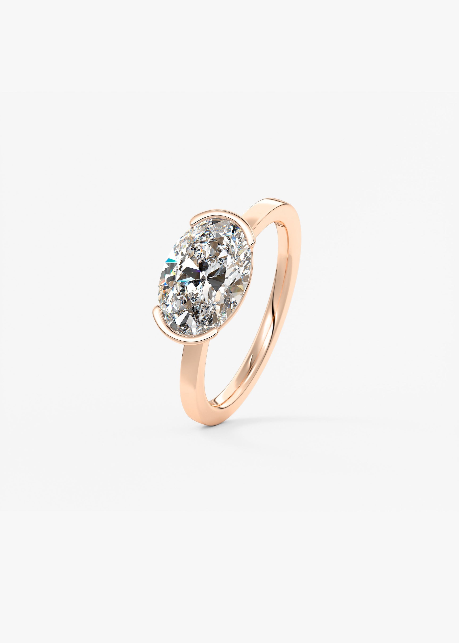 Oval Solitaire With Raised Basket Gallery Lab Grown Diamond Engagement Ring