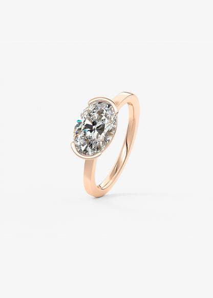 Oval Solitaire With Raised Basket Gallery Lab Grown Diamond Engagement Ring