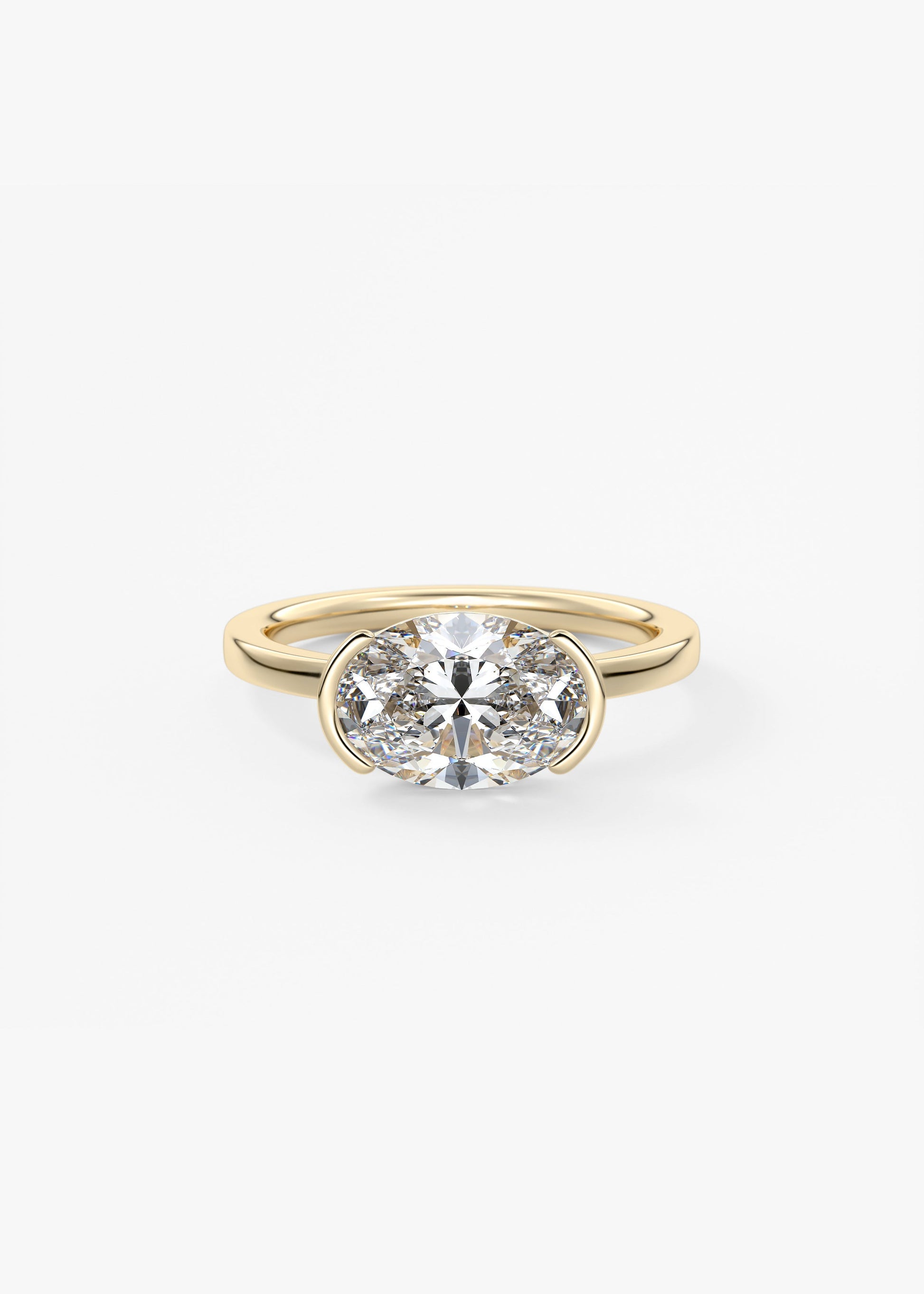 Oval Solitaire With Raised Basket Gallery Lab Grown Diamond Engagement Ring