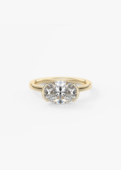 Oval Solitaire With Raised Basket Gallery Lab Grown Diamond Engagement Ring