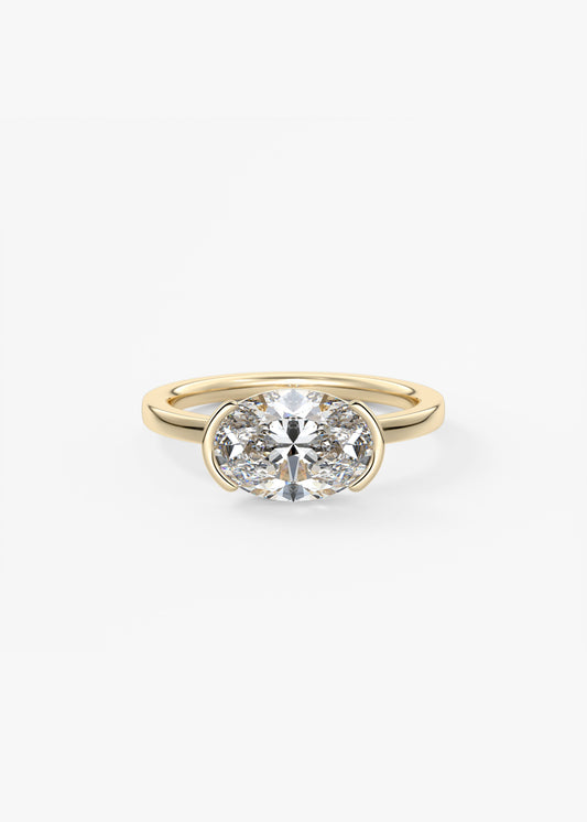 Oval Solitaire With Raised Basket Gallery Lab Grown Diamond Engagement Ring