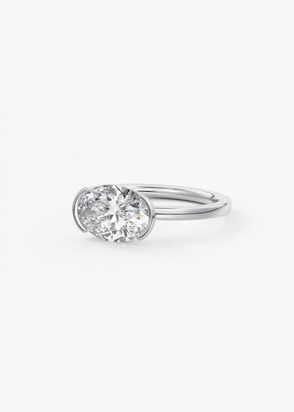 Oval Solitaire With Raised Basket Gallery Lab Grown Diamond Engagement Ring