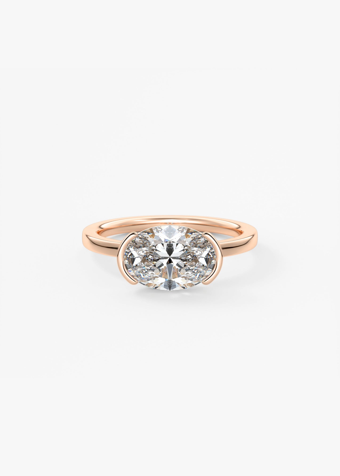 Oval Solitaire With Raised Basket Gallery Lab Grown Diamond Engagement Ring