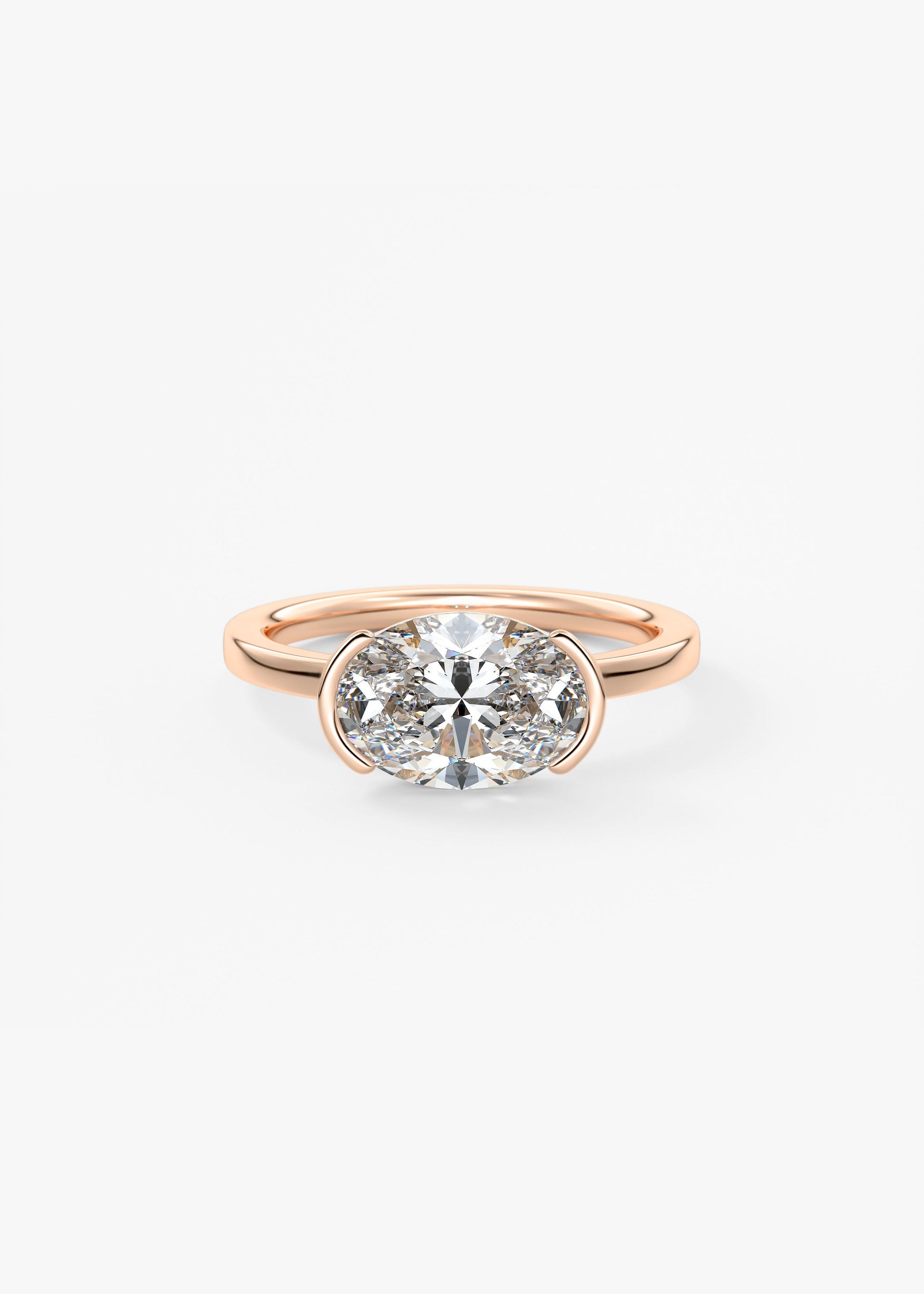 Oval Solitaire With Raised Basket Gallery Lab Grown Diamond Engagement Ring