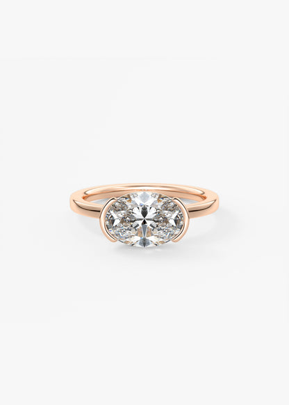 Oval Solitaire With Raised Basket Gallery Lab Grown Diamond Engagement Ring