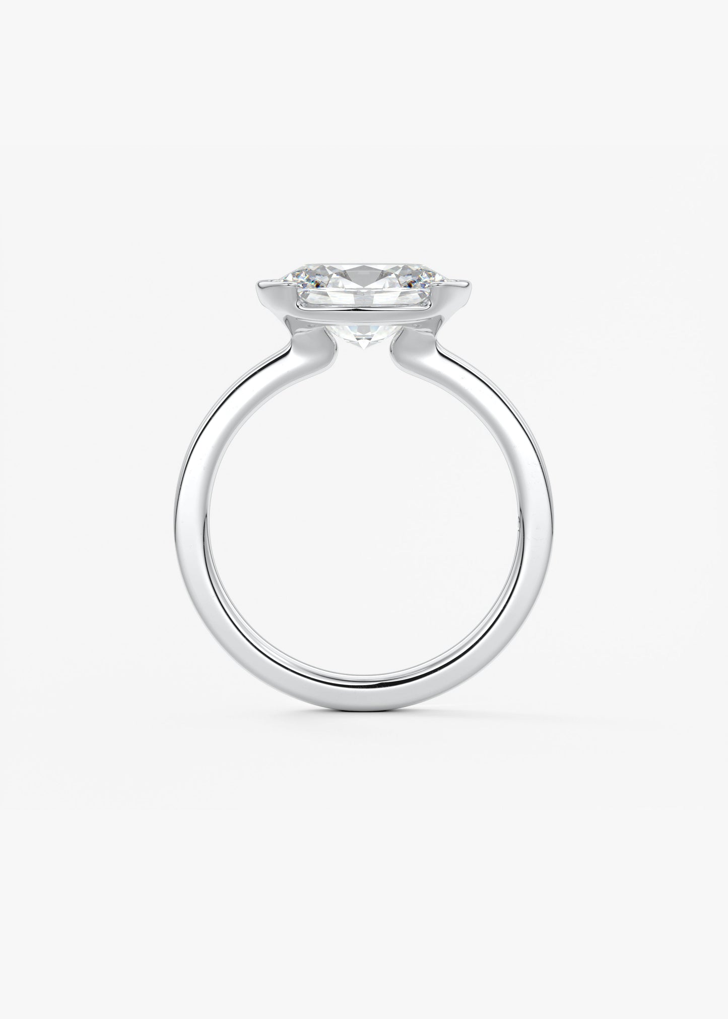 Oval Solitaire With Raised Basket Gallery Lab Grown Diamond Engagement Ring