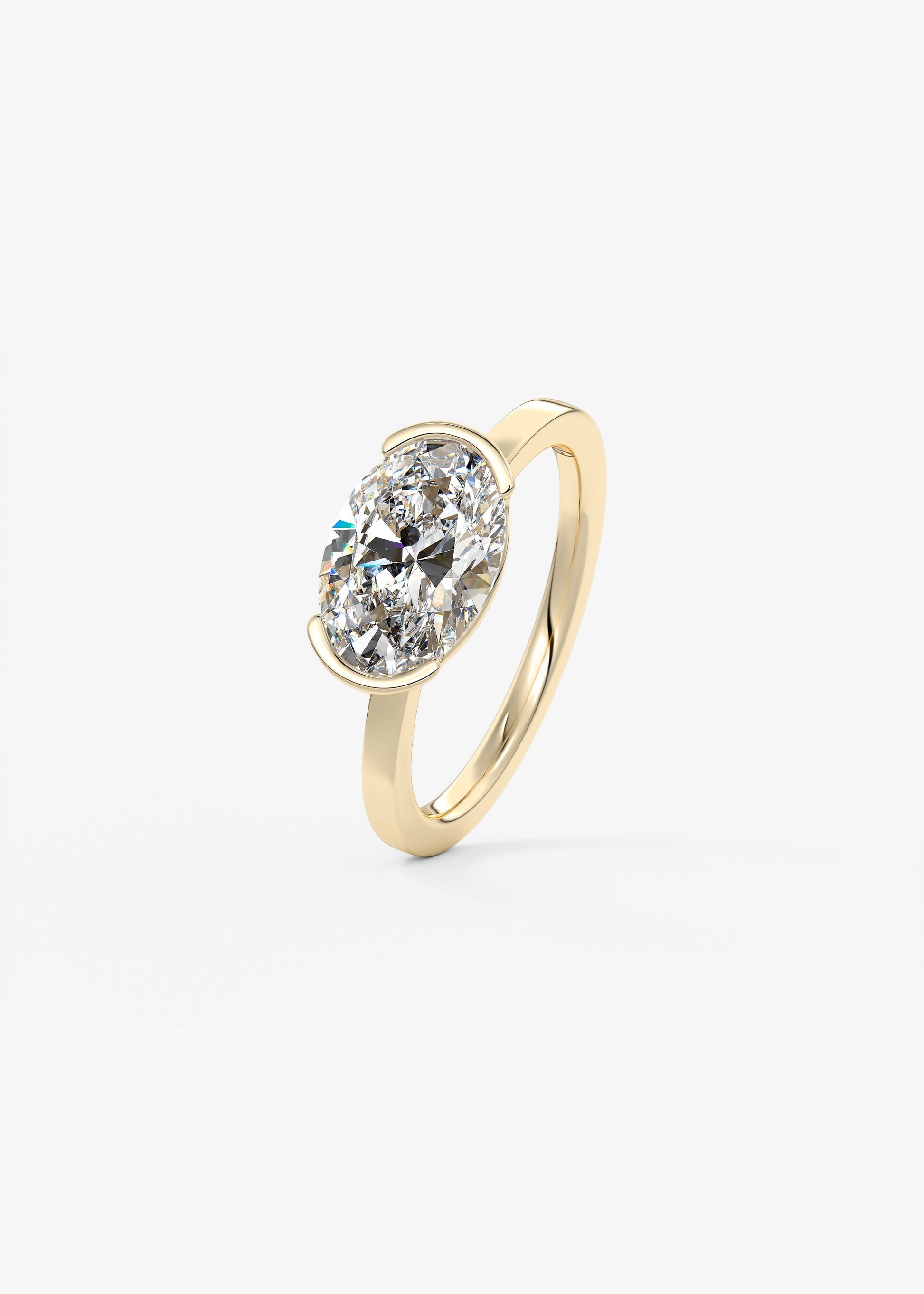 Oval Solitaire With Raised Basket Gallery Lab Grown Diamond Engagement Ring
