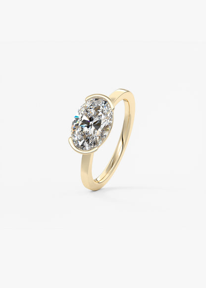 Oval Solitaire With Raised Basket Gallery Lab Grown Diamond Engagement Ring