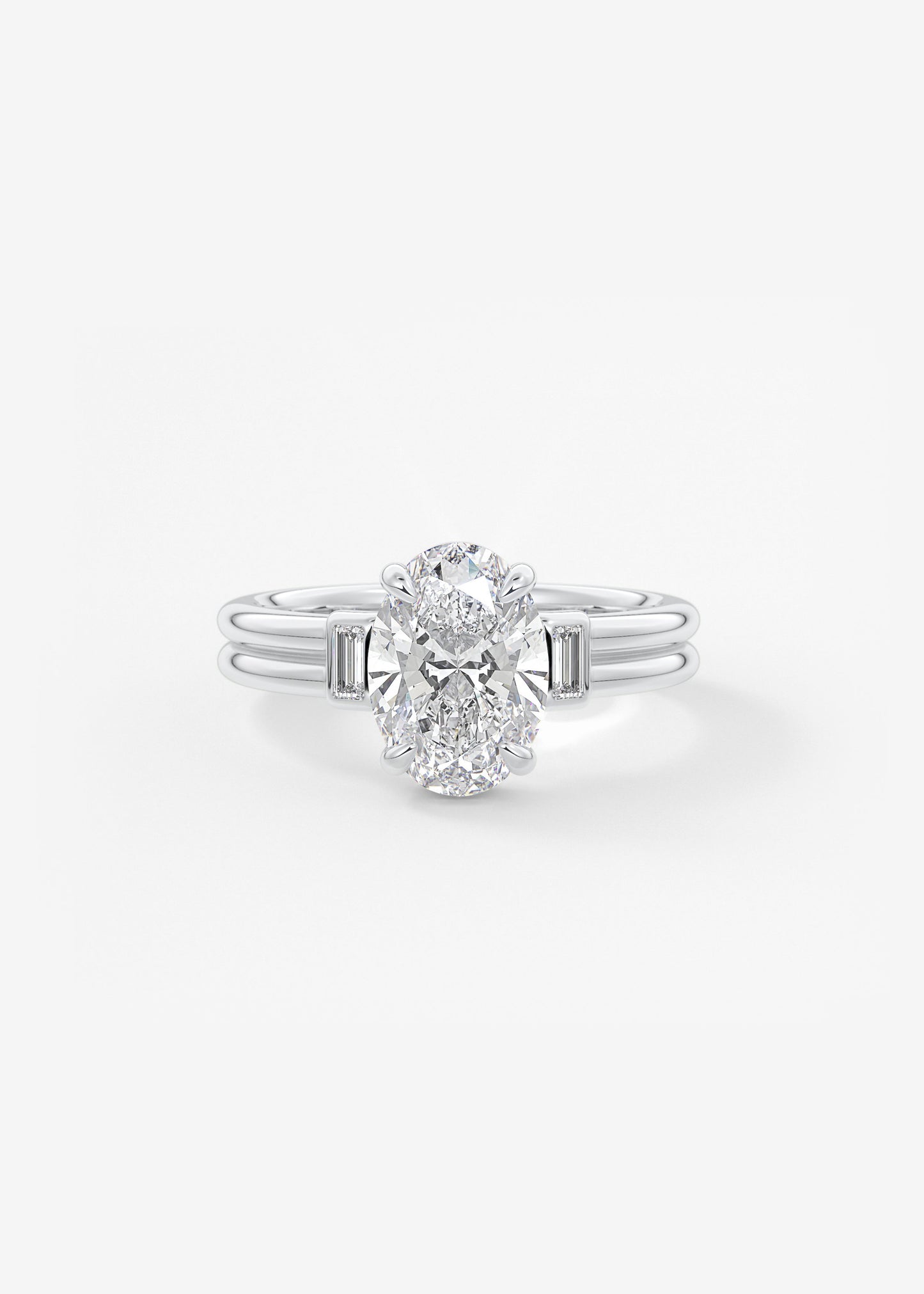 Oval Solitaire With Raised Basket Gallery Lab Grown Diamond Engagement Ring