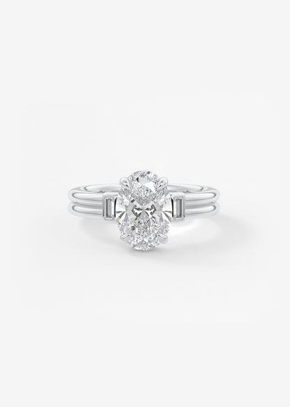 Oval Solitaire With Raised Basket Gallery Lab Grown Diamond Engagement Ring