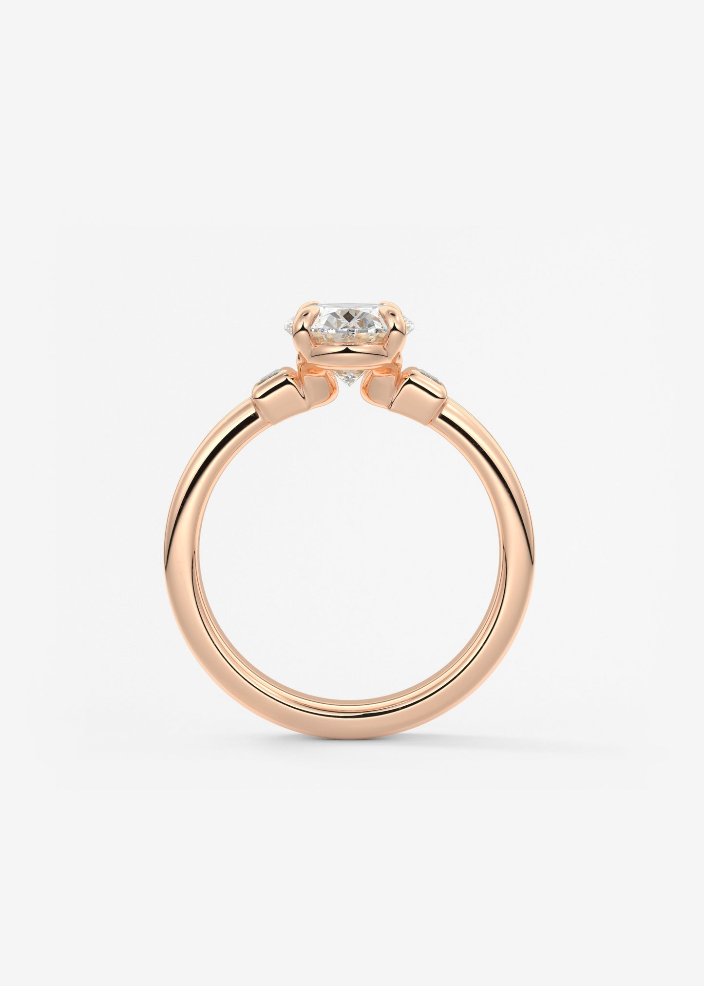 Oval Solitaire With Raised Basket Gallery Lab Grown Diamond Engagement Ring