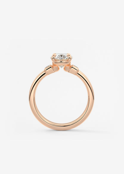 Oval Solitaire With Raised Basket Gallery Lab Grown Diamond Engagement Ring