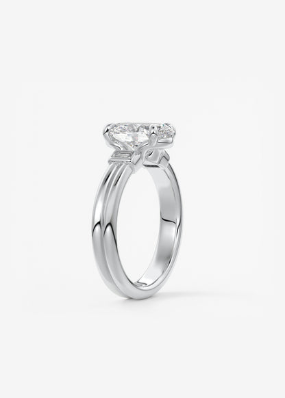 Oval Solitaire With Raised Basket Gallery Lab Grown Diamond Engagement Ring