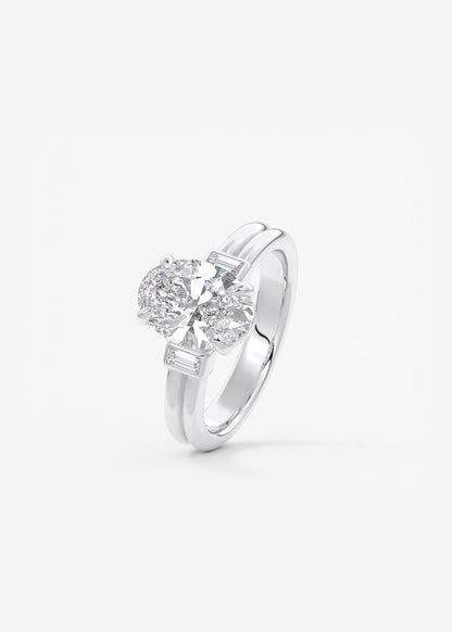 Oval Solitaire With Raised Basket Gallery Lab Grown Diamond Engagement Ring