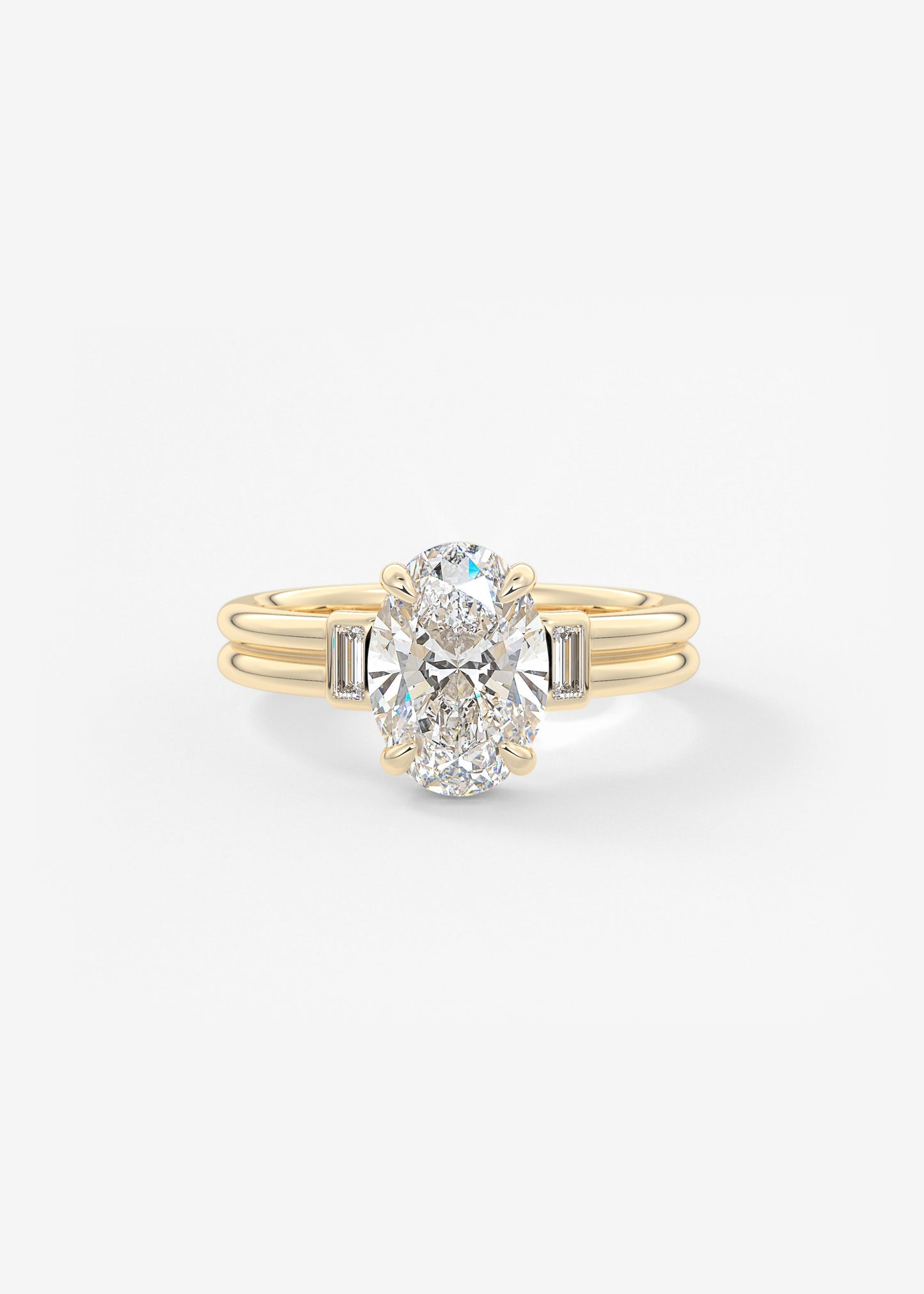 Oval Solitaire With Raised Basket Gallery Lab Grown Diamond Engagement Ring