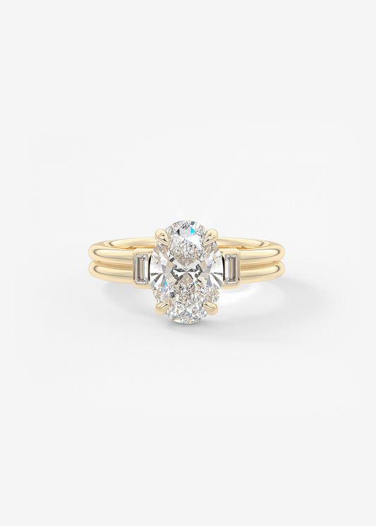 Oval Solitaire With Raised Basket Gallery Lab Grown Diamond Engagement Ring