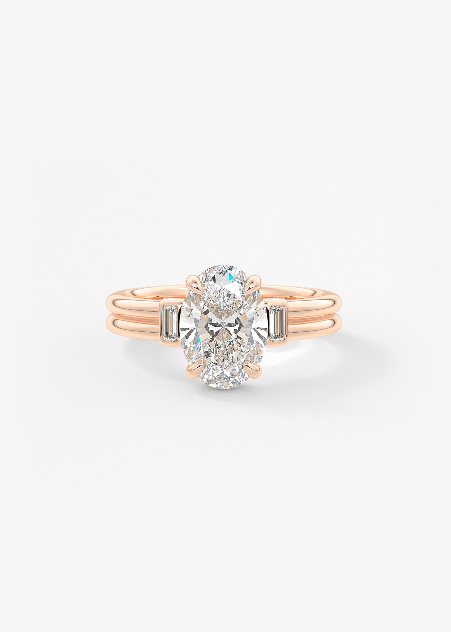 Oval Solitaire With Raised Basket Gallery Lab Grown Diamond Engagement Ring