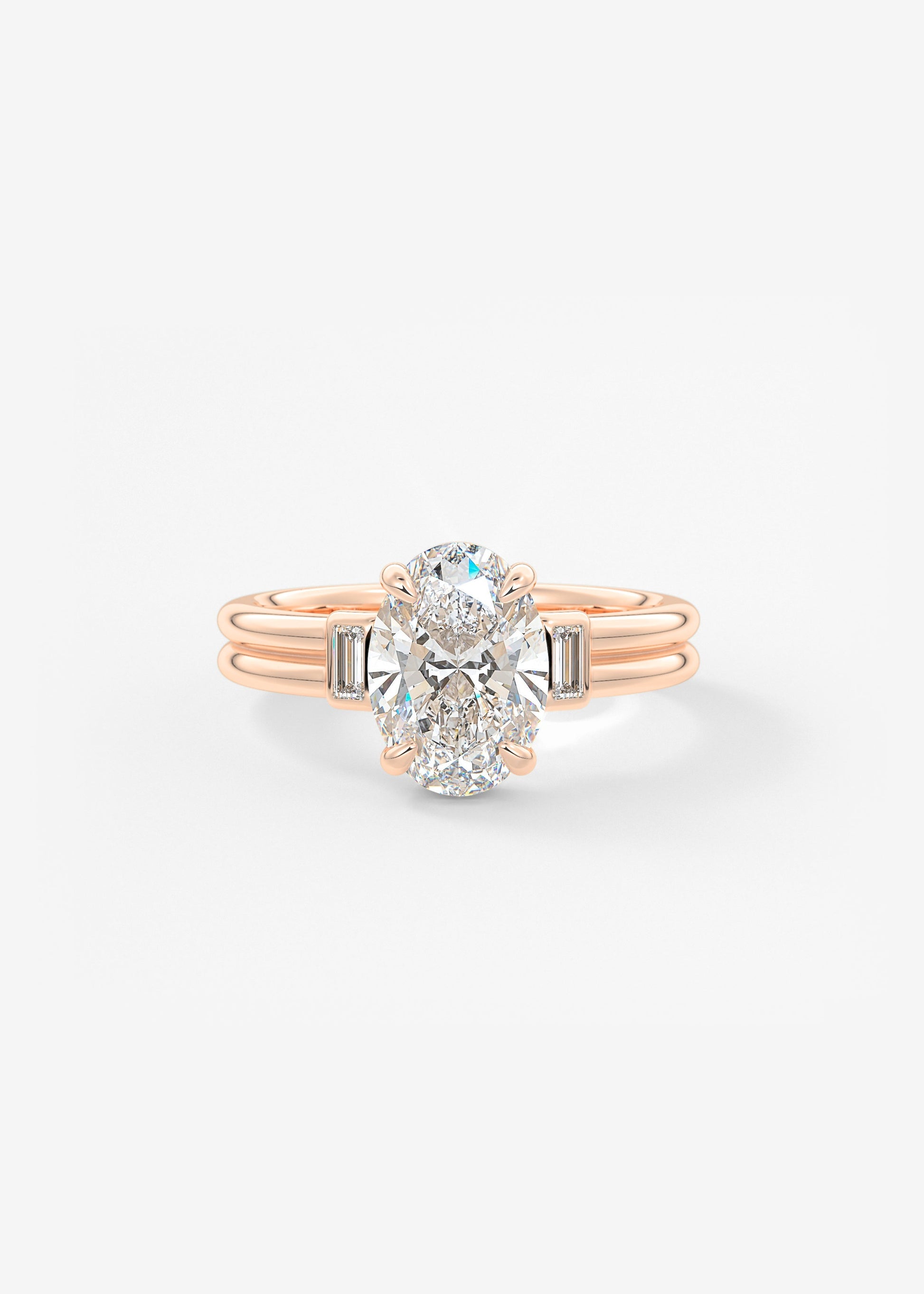 Oval Solitaire With Raised Basket Gallery Lab Grown Diamond Engagement Ring