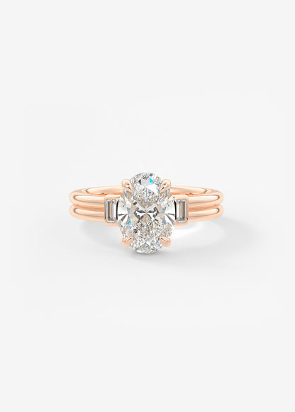 Oval Solitaire With Raised Basket Gallery Lab Grown Diamond Engagement Ring