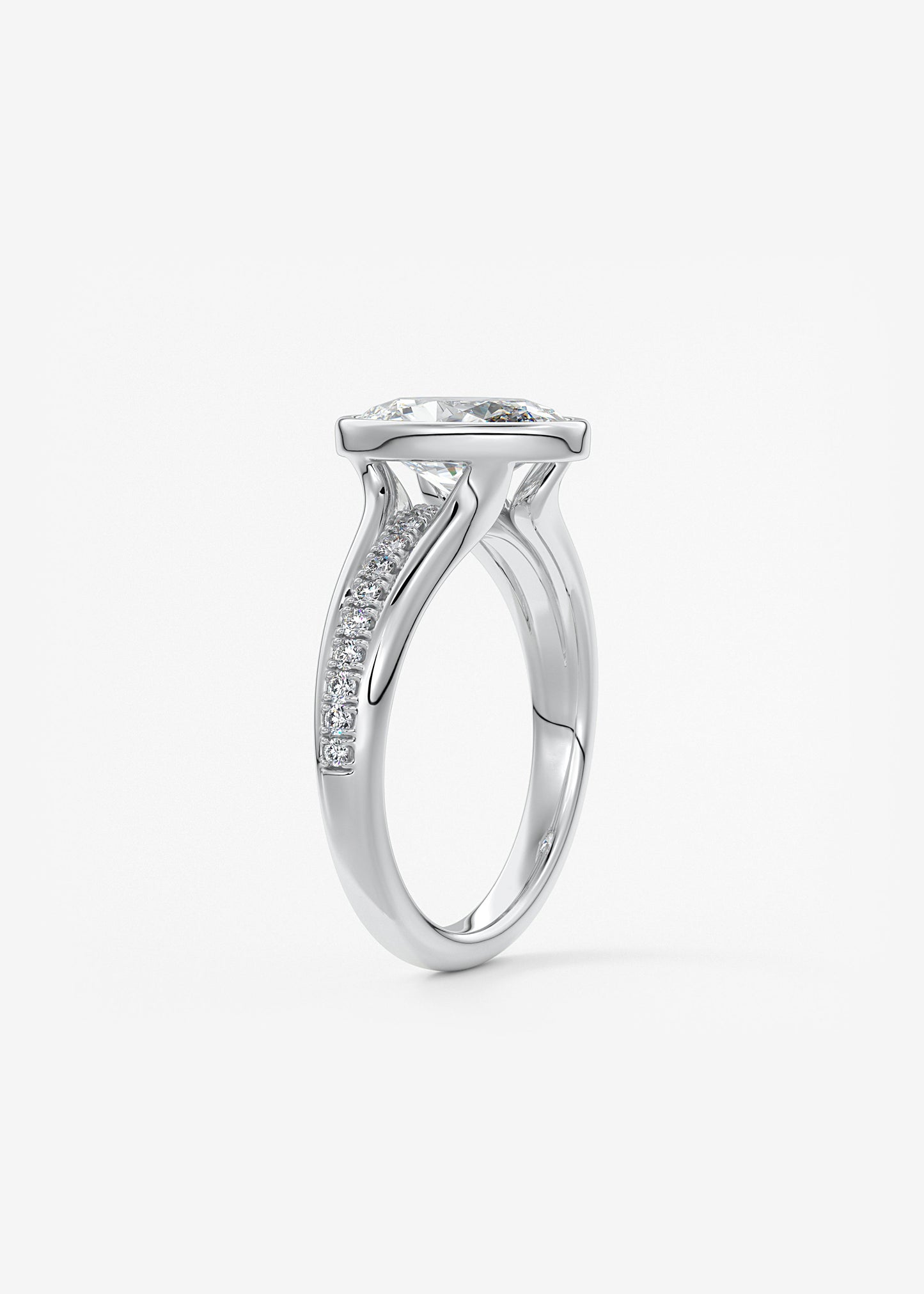 Oval Solitaire With Raised Basket Gallery Lab Grown Diamond Engagement Ring