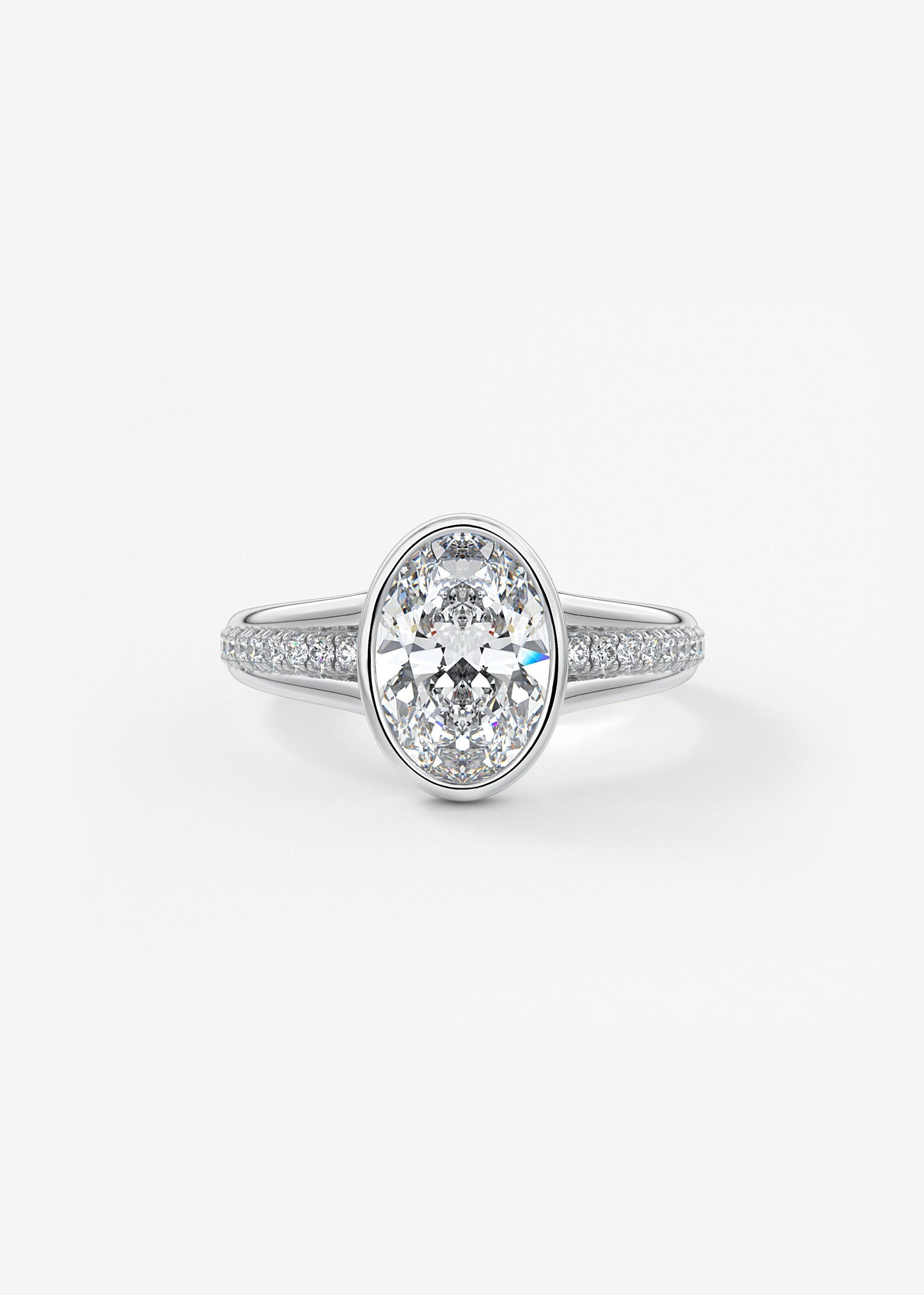 Oval Solitaire With Raised Basket Gallery Lab Grown Diamond Engagement Ring