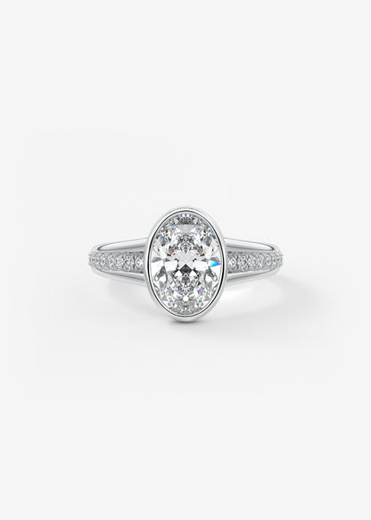 Oval Solitaire With Raised Basket Gallery Lab Grown Diamond Engagement Ring
