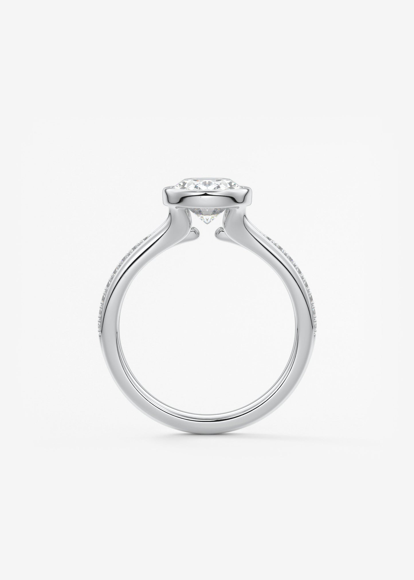 Oval Solitaire With Raised Basket Gallery Lab Grown Diamond Engagement Ring