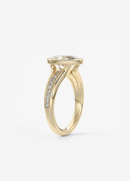 Oval Solitaire With Raised Basket Gallery Lab Grown Diamond Engagement Ring