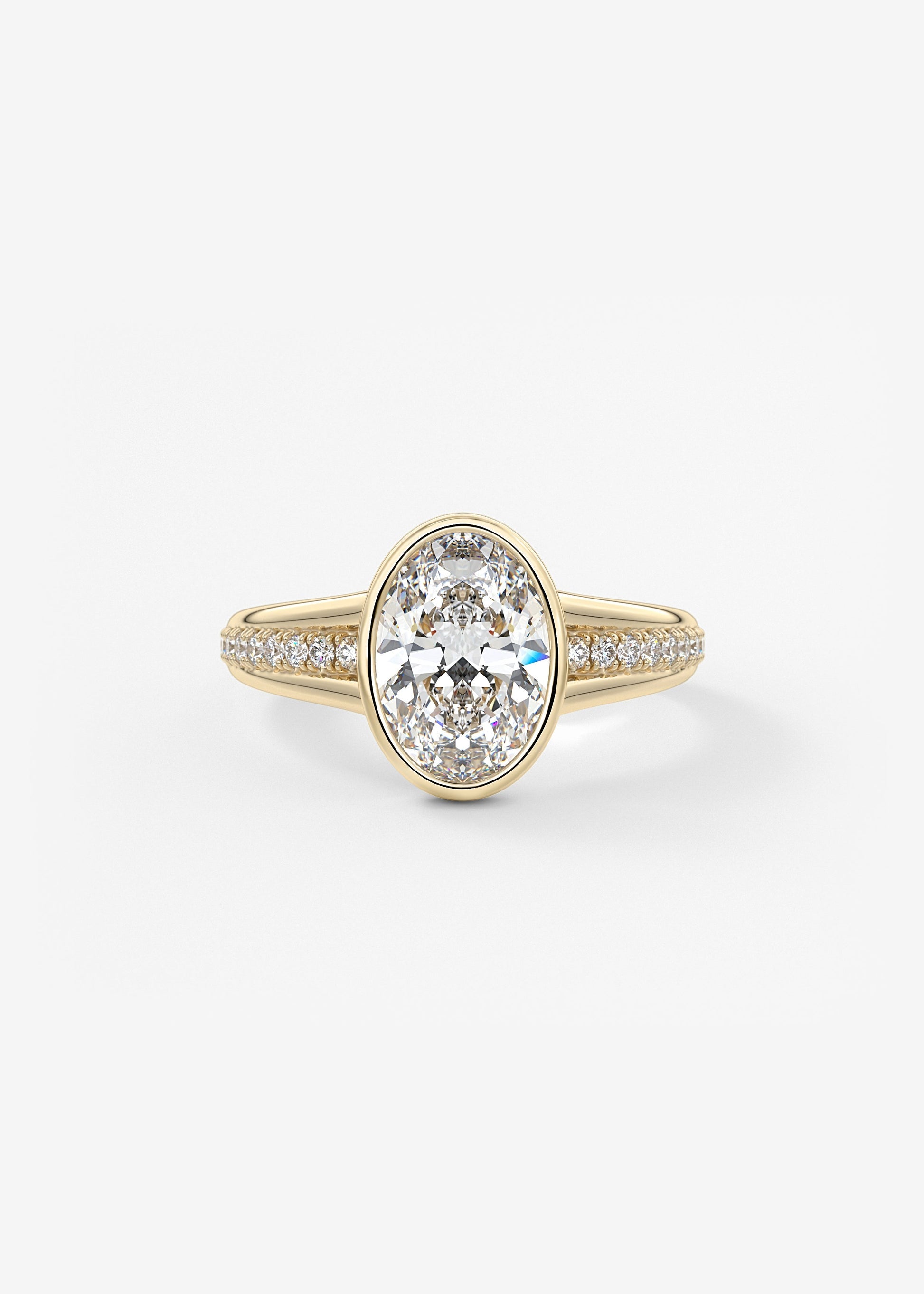 Oval Solitaire With Raised Basket Gallery Lab Grown Diamond Engagement Ring