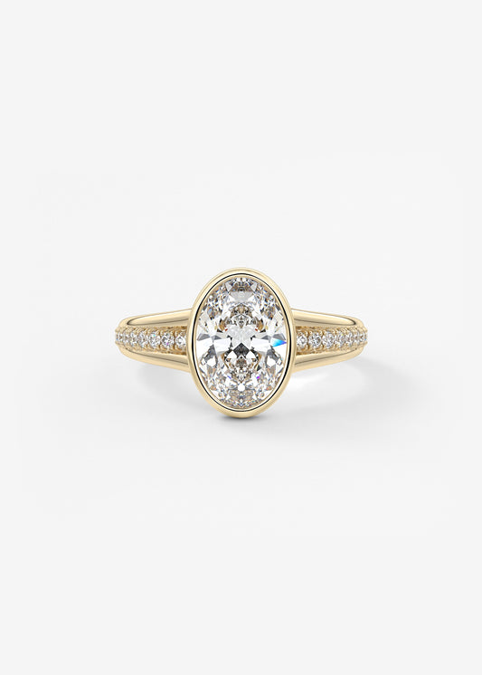 Oval Solitaire With Raised Basket Gallery Lab Grown Diamond Engagement Ring