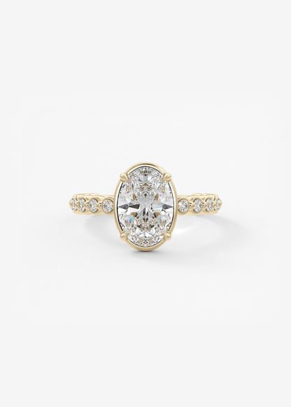 Oval Solitaire With Raised Basket Gallery Lab Grown Diamond Engagement Ring