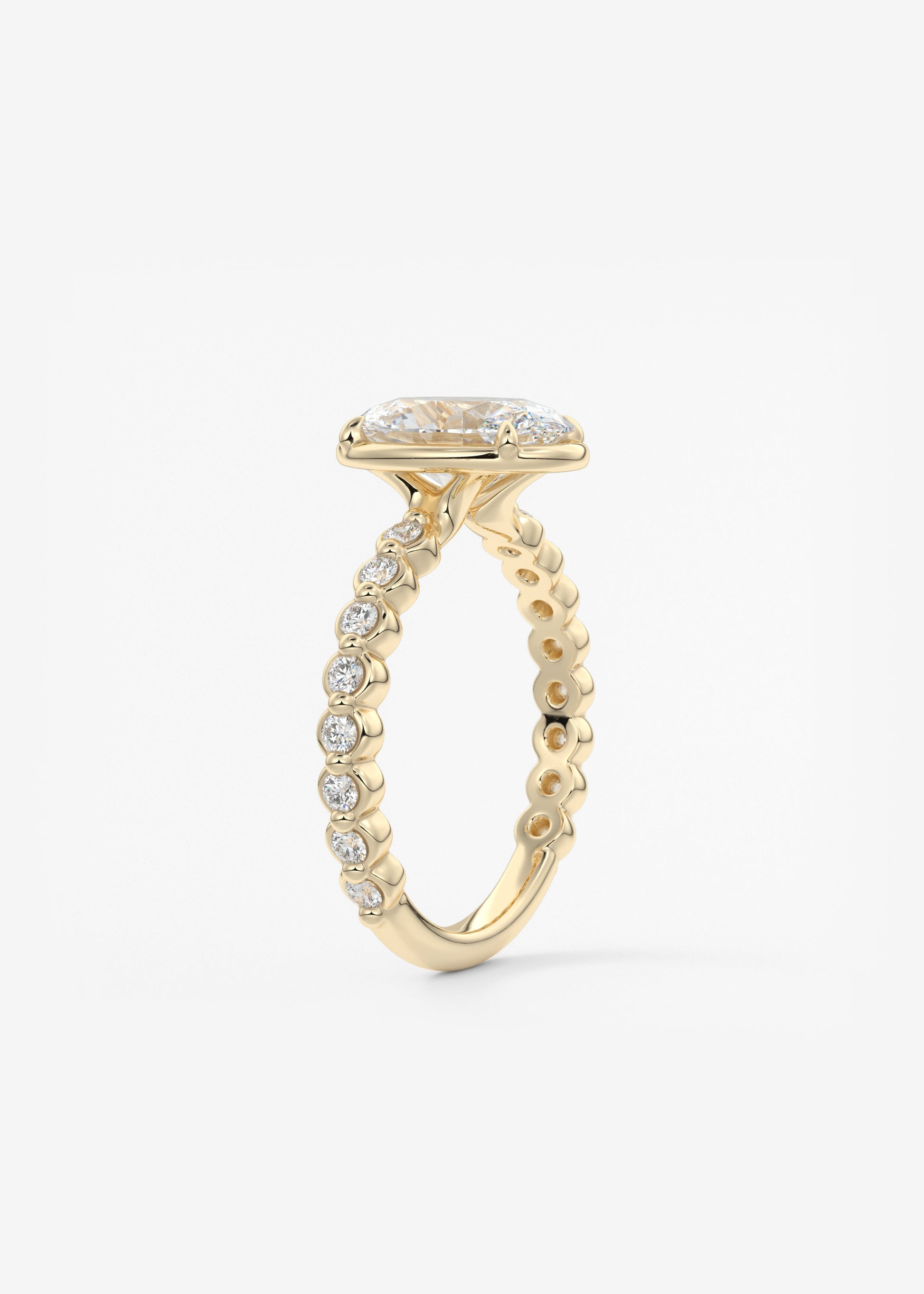 Oval Solitaire With Raised Basket Gallery Lab Grown Diamond Engagement Ring