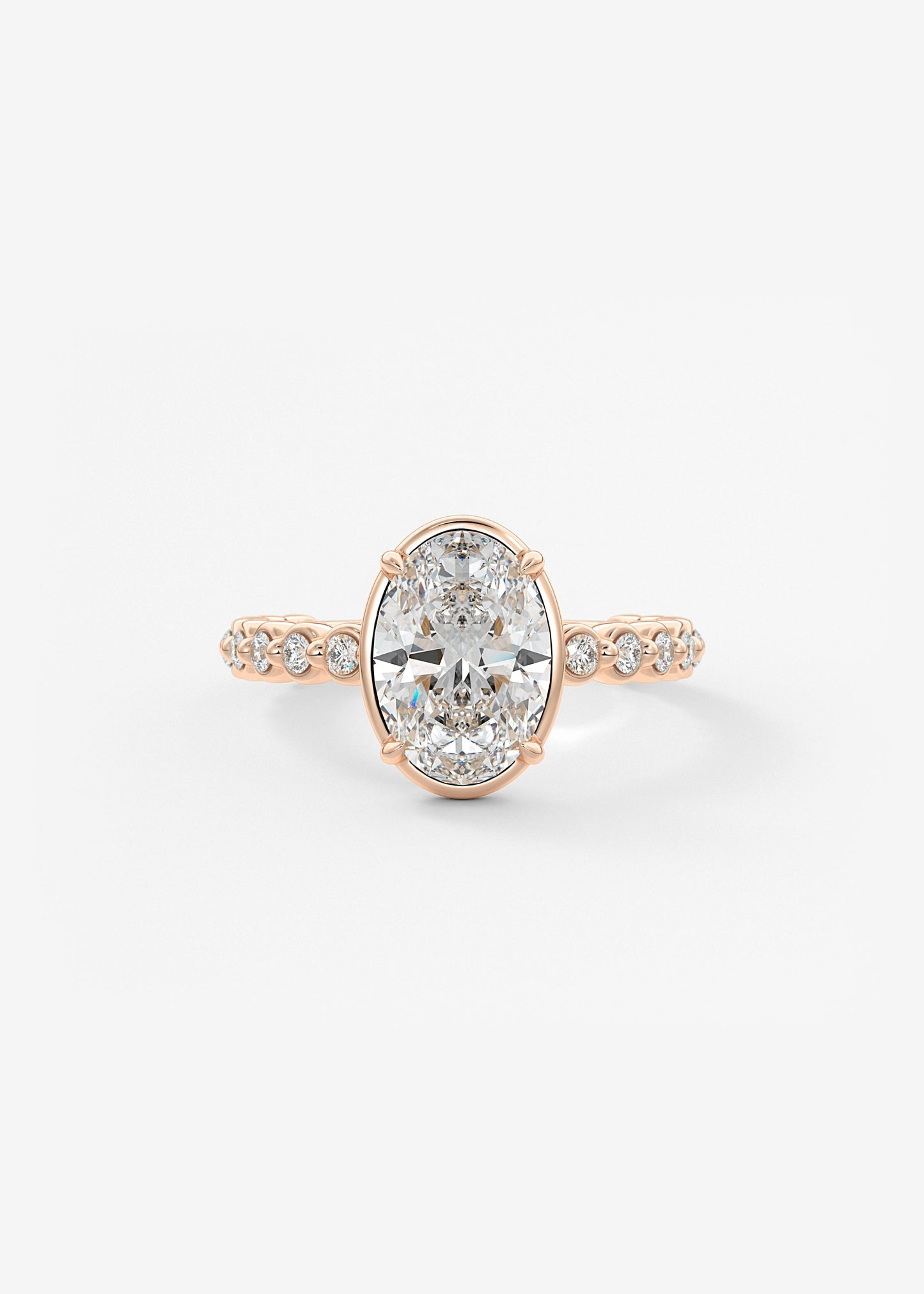 Oval Solitaire With Raised Basket Gallery Lab Grown Diamond Engagement Ring
