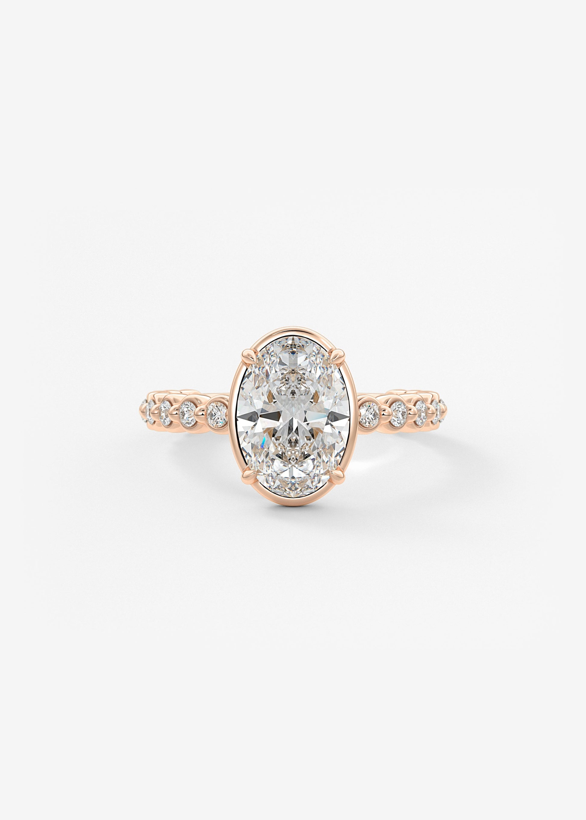 Oval Solitaire With Raised Basket Gallery Lab Grown Diamond Engagement Ring