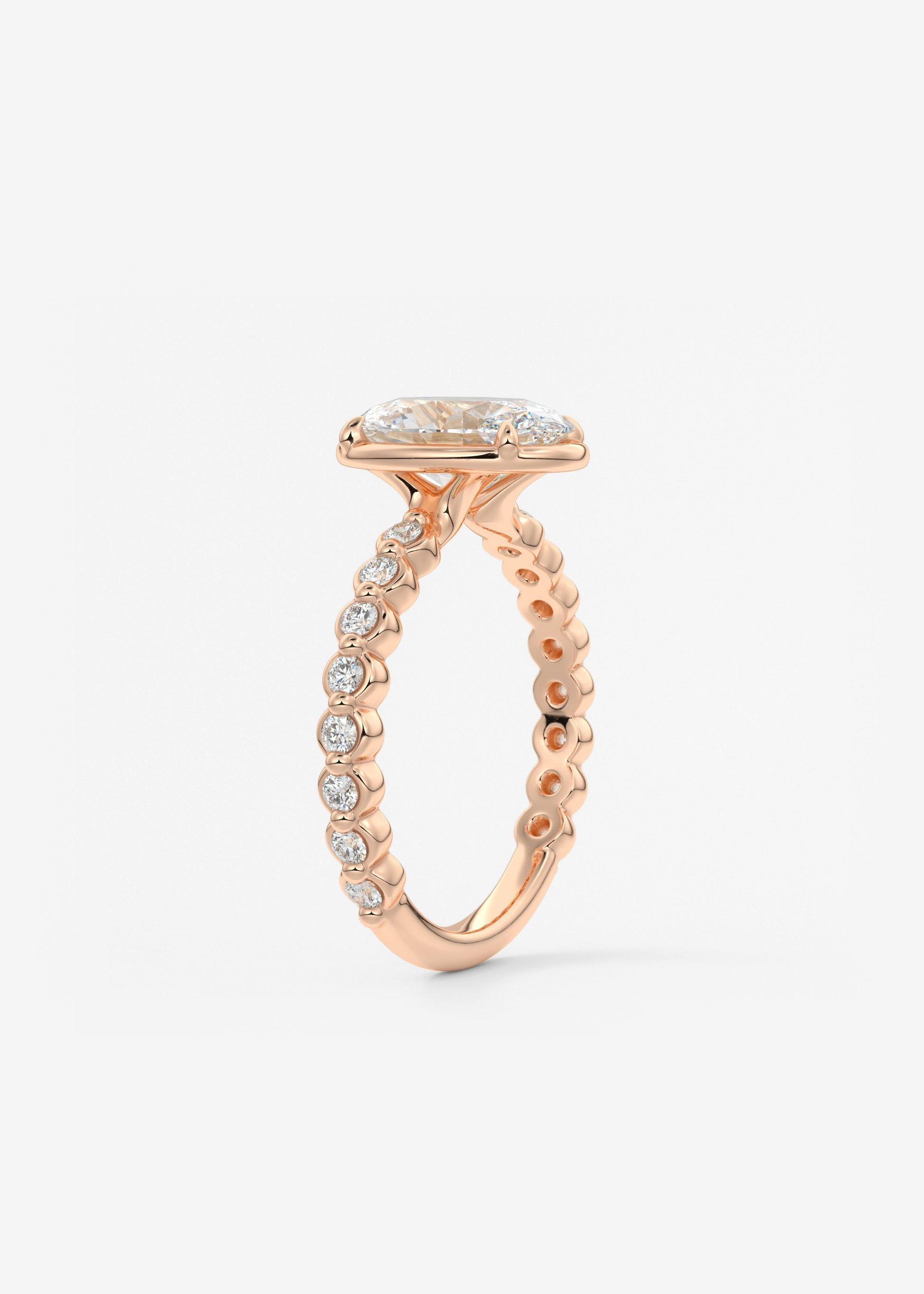 Oval Solitaire With Raised Basket Gallery Lab Grown Diamond Engagement Ring