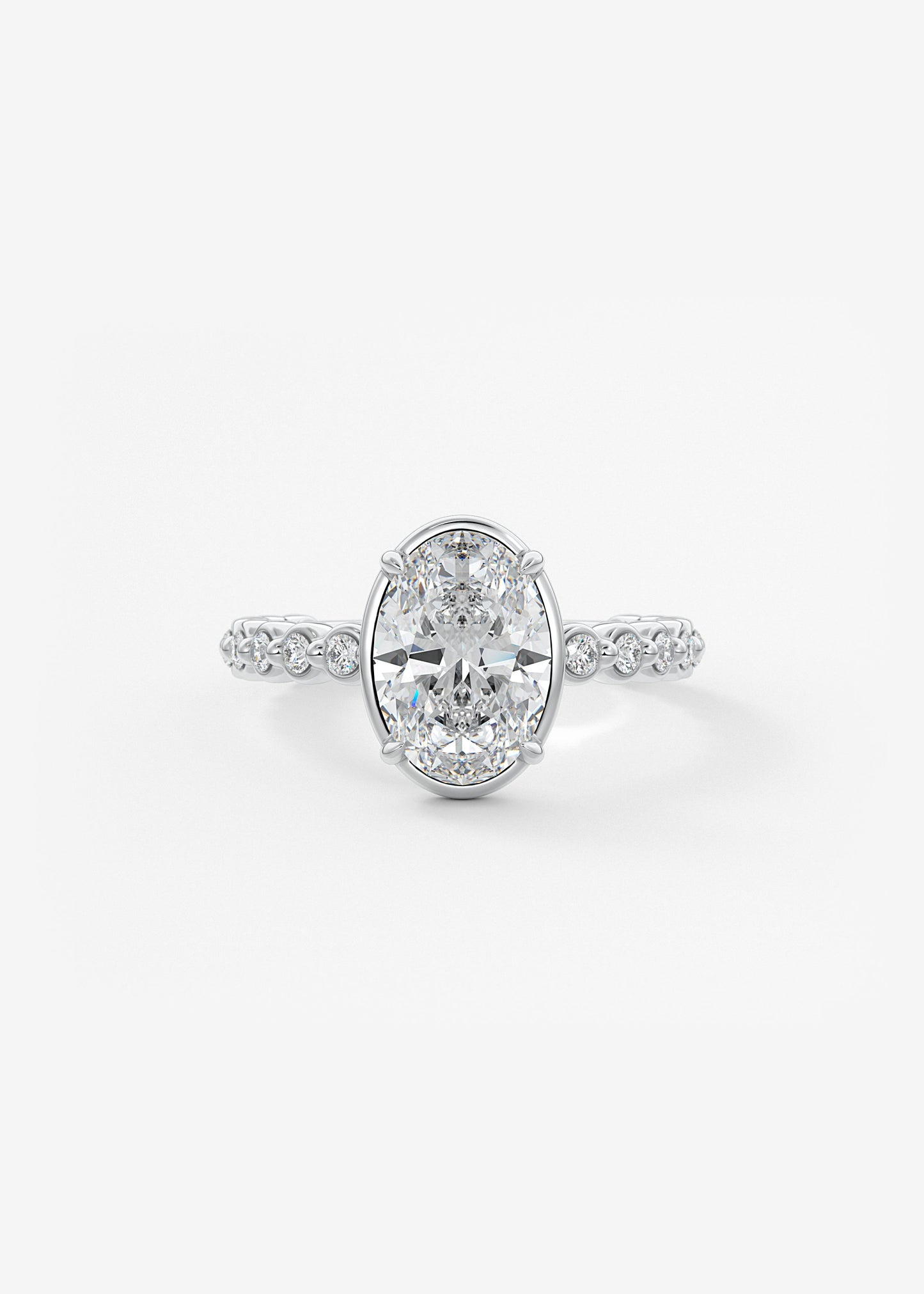 Oval Solitaire With Raised Basket Gallery Lab Grown Diamond Engagement Ring