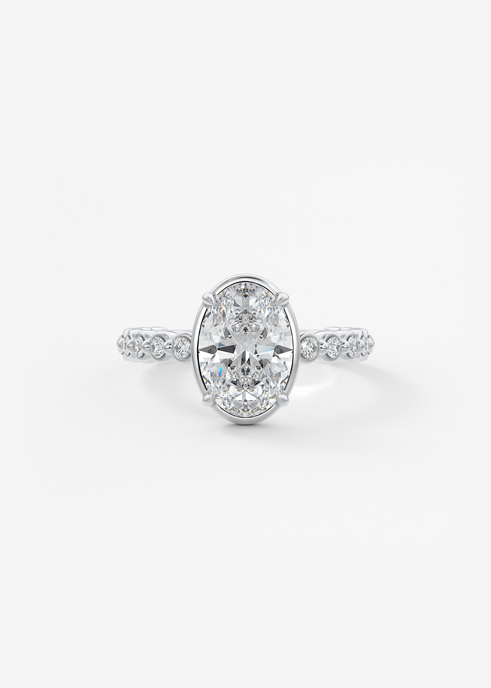 Oval Solitaire With Raised Basket Gallery Lab Grown Diamond Engagement Ring