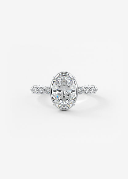 Oval Solitaire With Raised Basket Gallery Lab Grown Diamond Engagement Ring