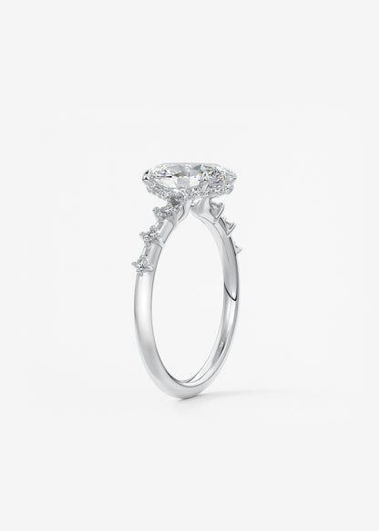 Oval Solitaire With Raised Basket Gallery Lab Grown Diamond Engagement Ring