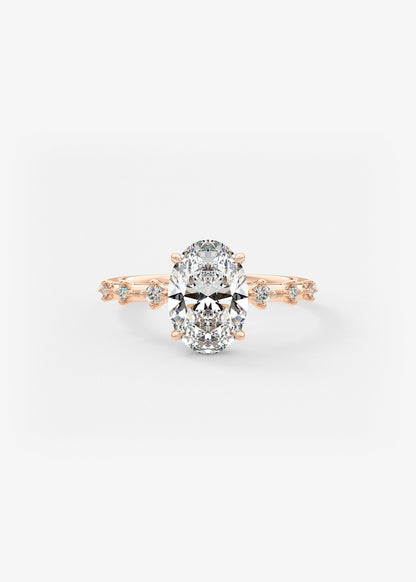 Oval Solitaire With Raised Basket Gallery Lab Grown Diamond Engagement Ring
