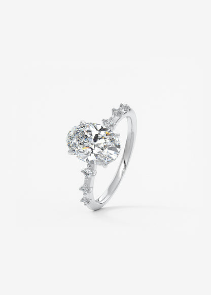 Oval Solitaire With Raised Basket Gallery Lab Grown Diamond Engagement Ring